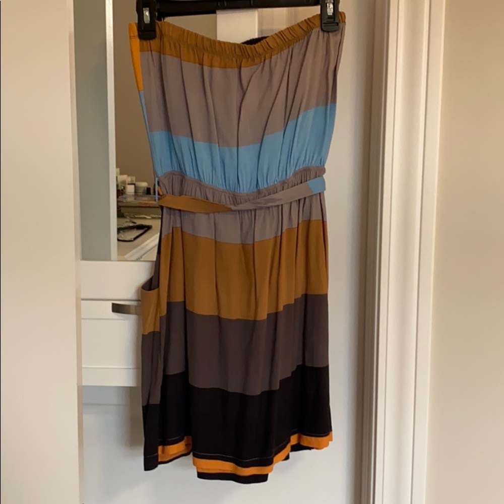 Strapless Block Pattern Dress - Picture 2 of 3